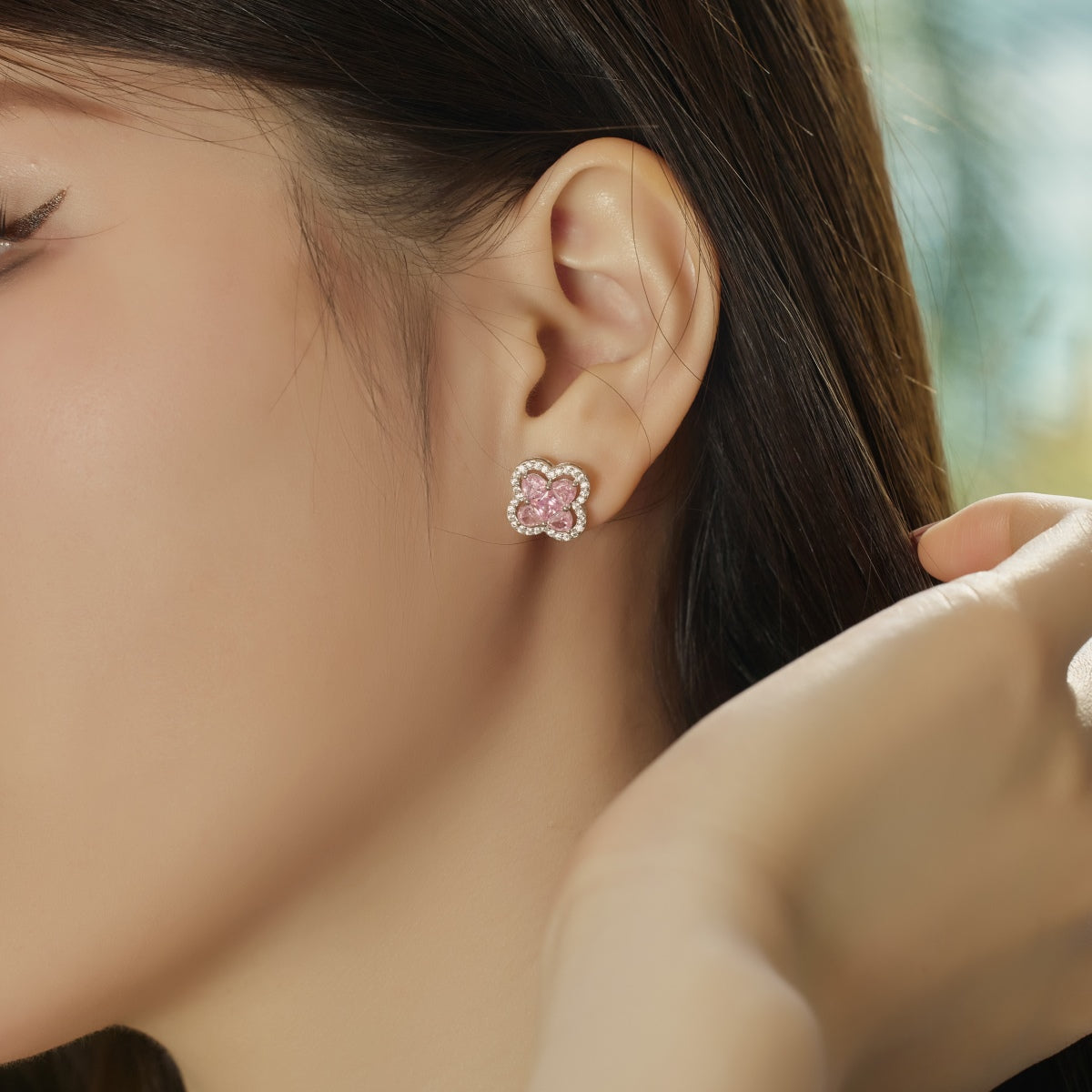 [Rose Tomorrow]Lucky Four-Leaf Clover Exquisite Earrings