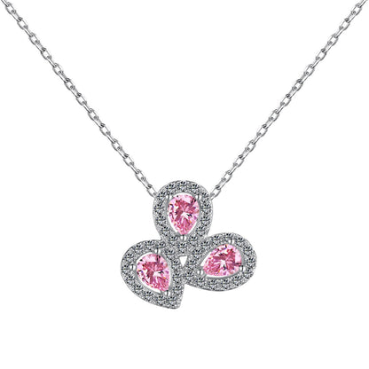 [Rose Tomorrow]Elegant Flower Shape Pear Cut Necklace