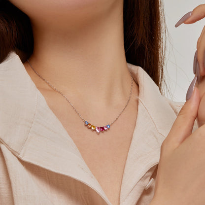 [Rose Tomorrow]Dainty Colorful Heart Necklace