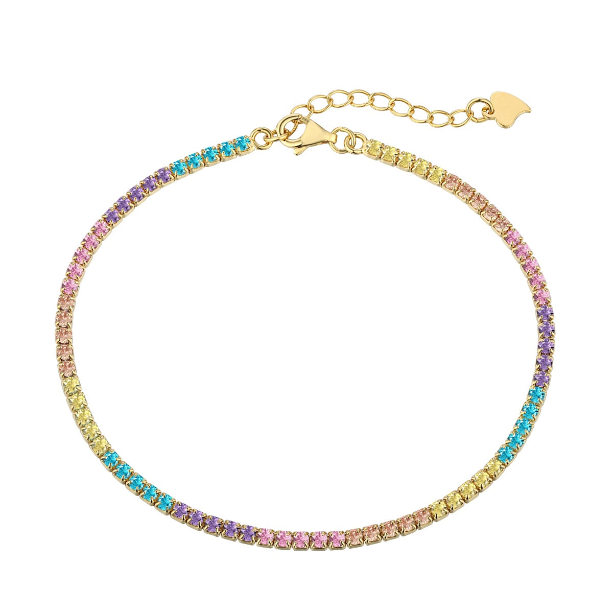 [Rose Tomorrow]Dazzling Colorful Round Cut Daily Bracelet