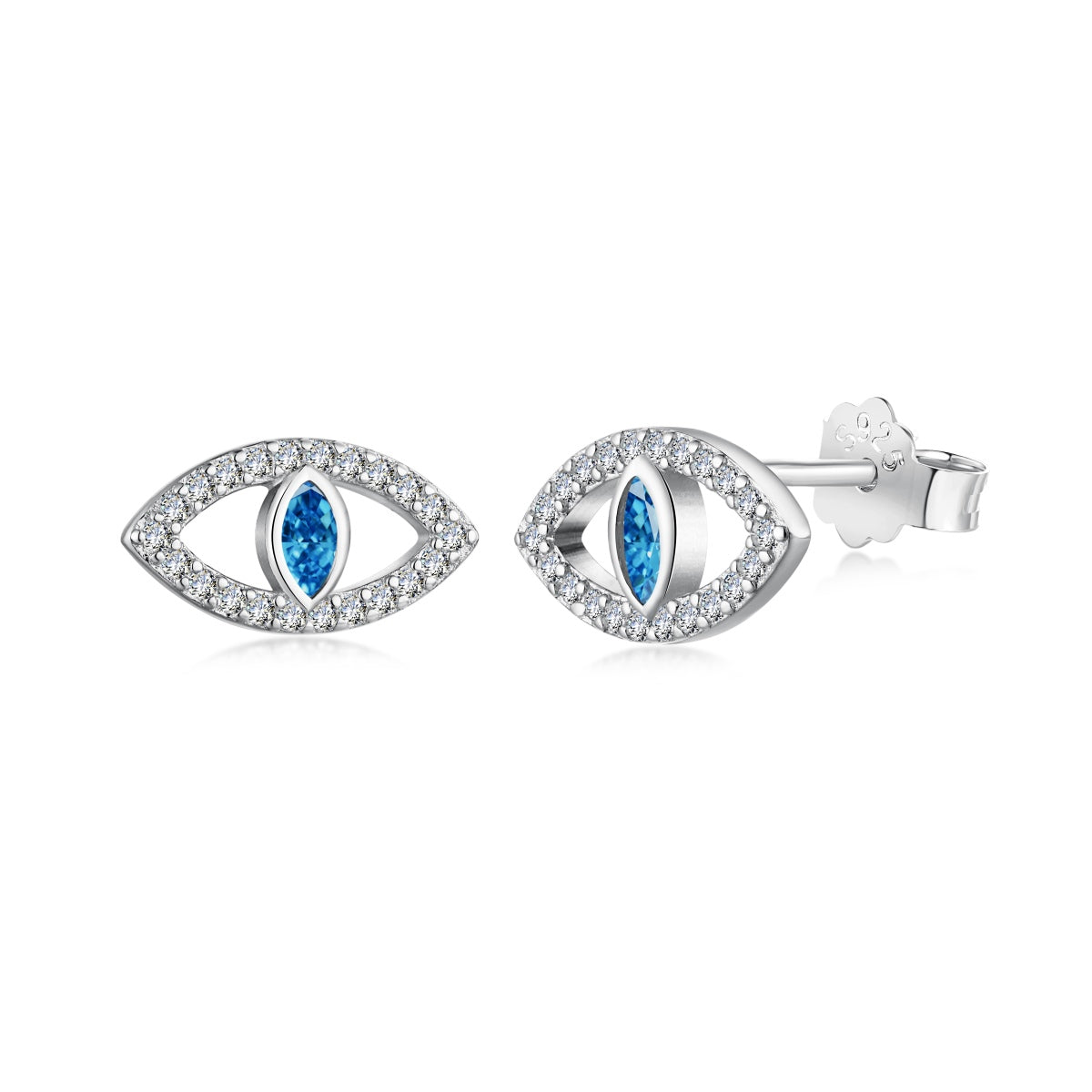 [Rose Tomorrow]Blue Devil Eyes Hollow Stud Earrings