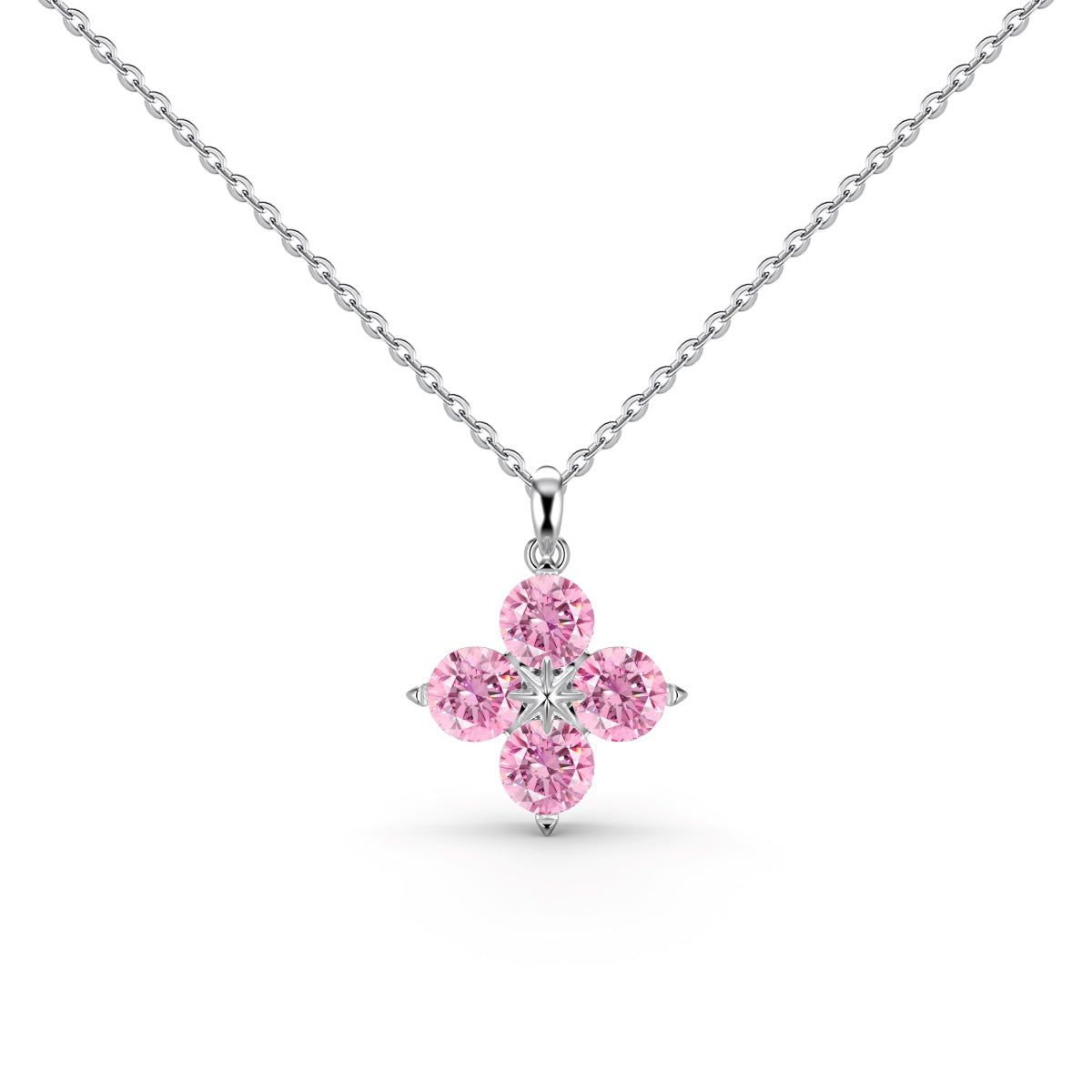 [Rose Tomorrow]Four-Leaf Clover And Eight-Pointed Star Necklace