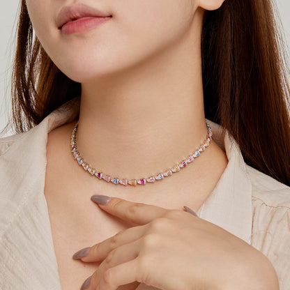 [Rose Tomorrow]Radiant Colorful Rainbow Necklace