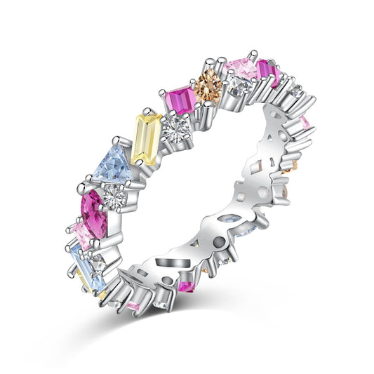 [Rose Tomorrow]Dazzling Polychromatic Multi cut Daily Ring