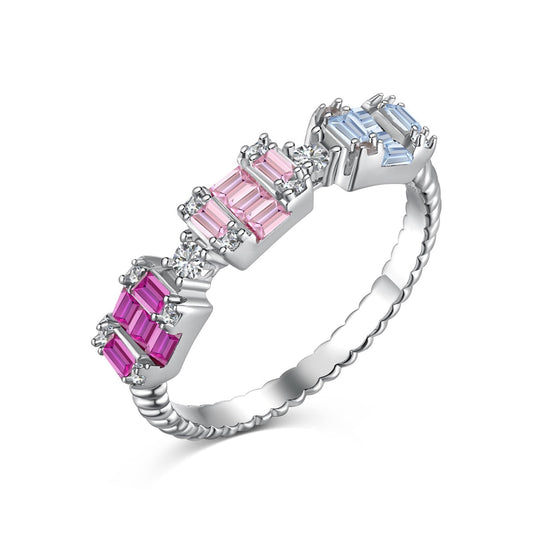 [Rose Tomorrow]Unique Colorful Emerald Cut Party Ring