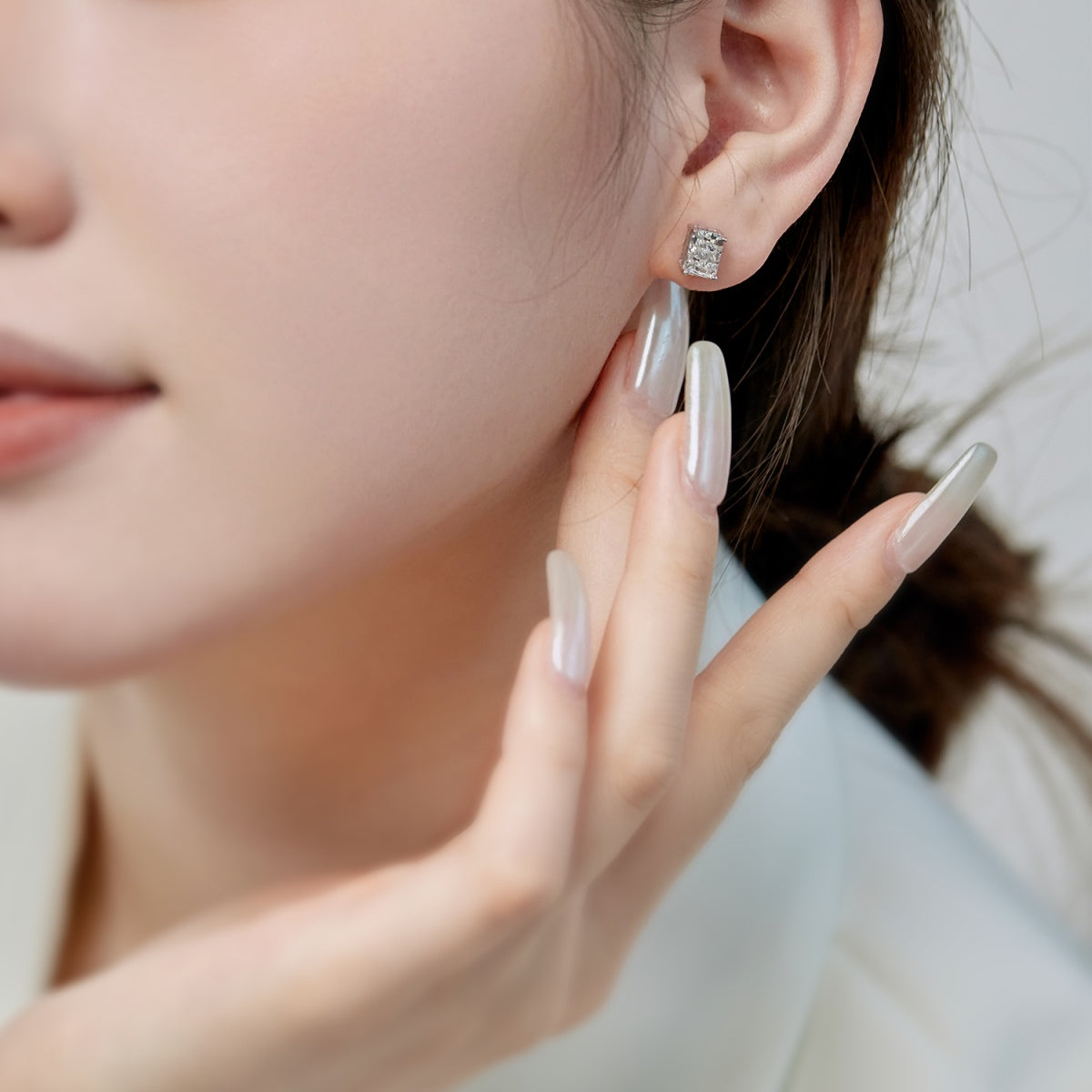 [Rose Tomorrow]Radiant Luxurious Princess Cut Daily Earrings