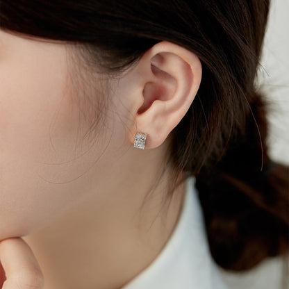 [Rose Tomorrow]Radiant Luxurious Princess Cut Daily Earrings