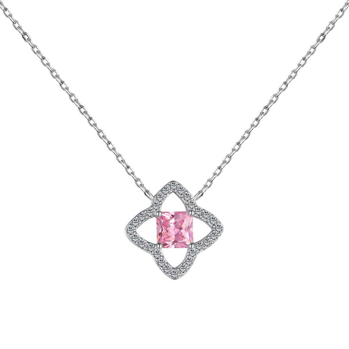 [Rose Tomorrow]Exquisite Flower Shape Princess Cut Necklace