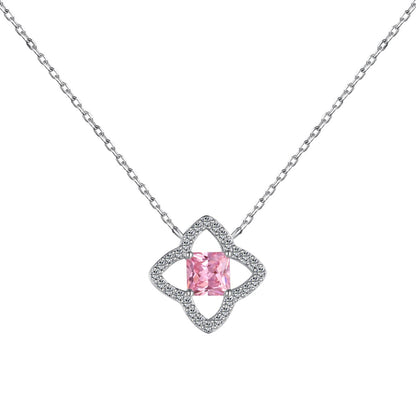 [Rose Tomorrow]Exquisite Flower Shape Princess Cut Necklace