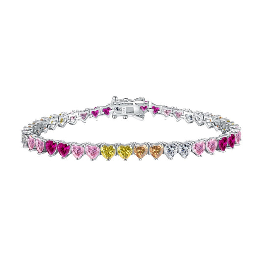 [Rose Tomorrow]Luxurious Colorful Romantic Heart Shape Lover Bracelet