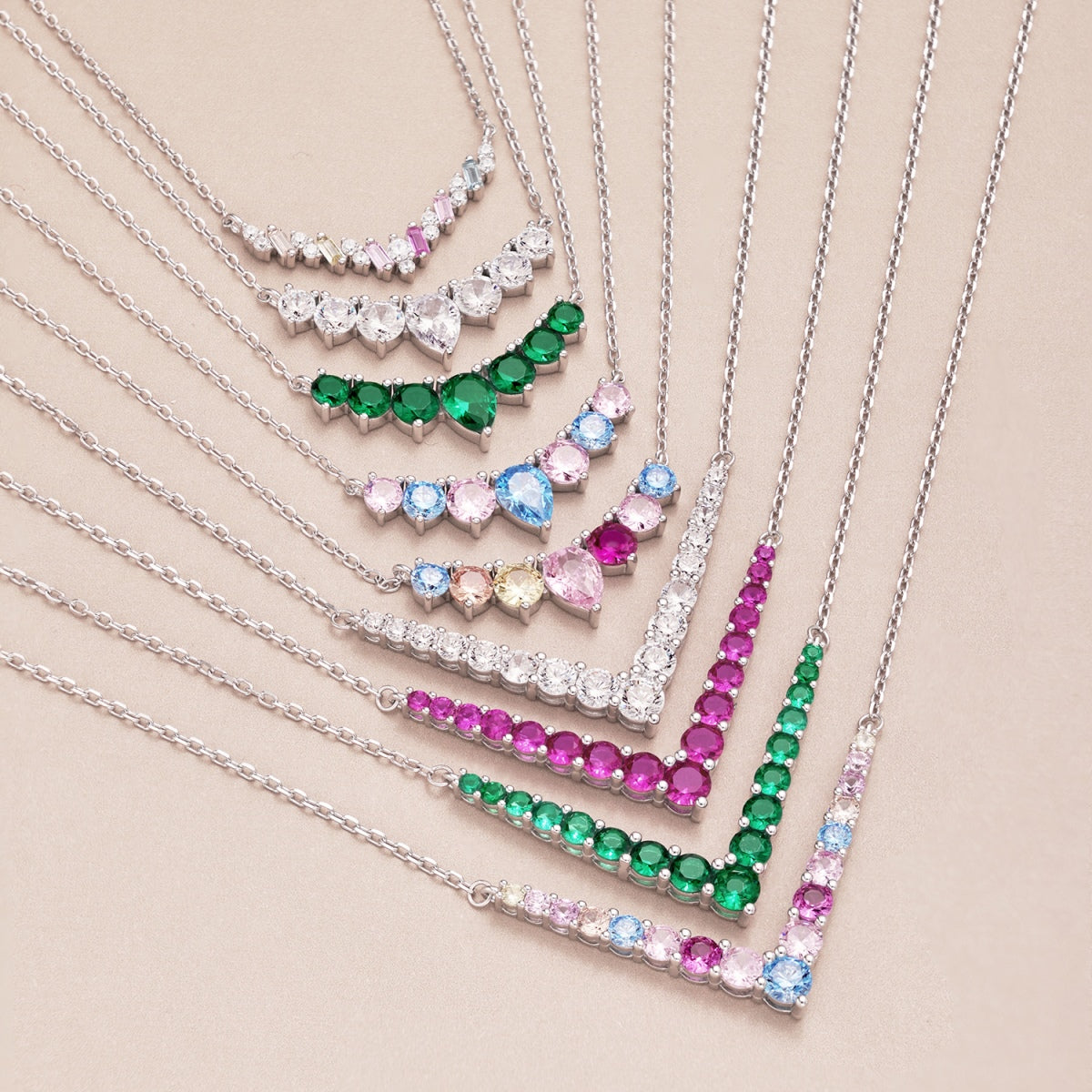 [Rose Tomorrow]Dazzling Rainbow Necklace