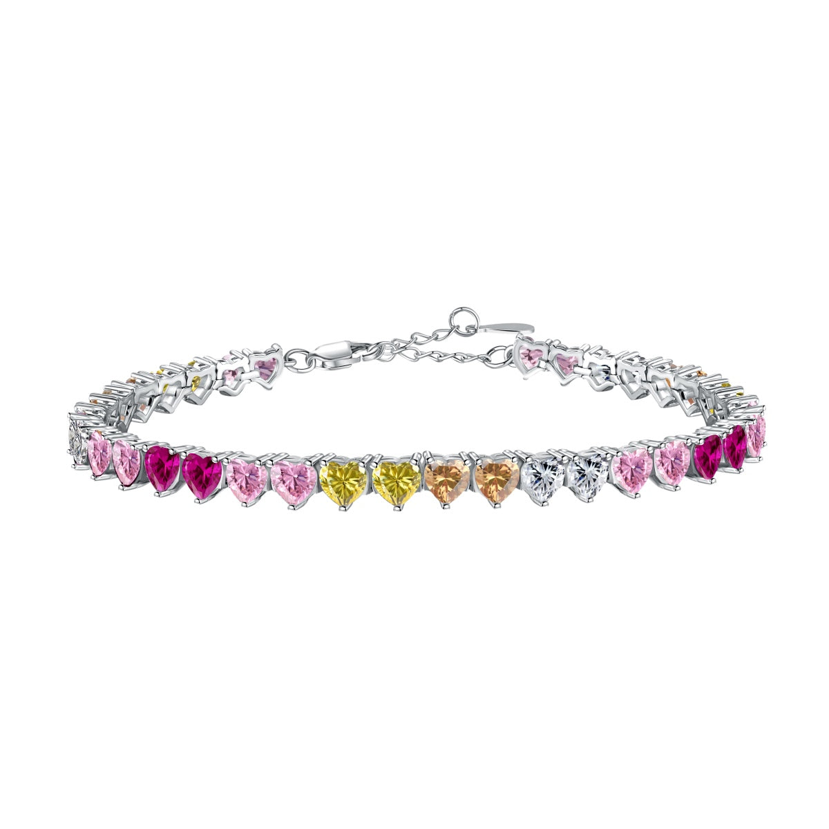 [Rose Tomorrow]Luxurious Colorful Romantic Heart Shape Lover Bracelet