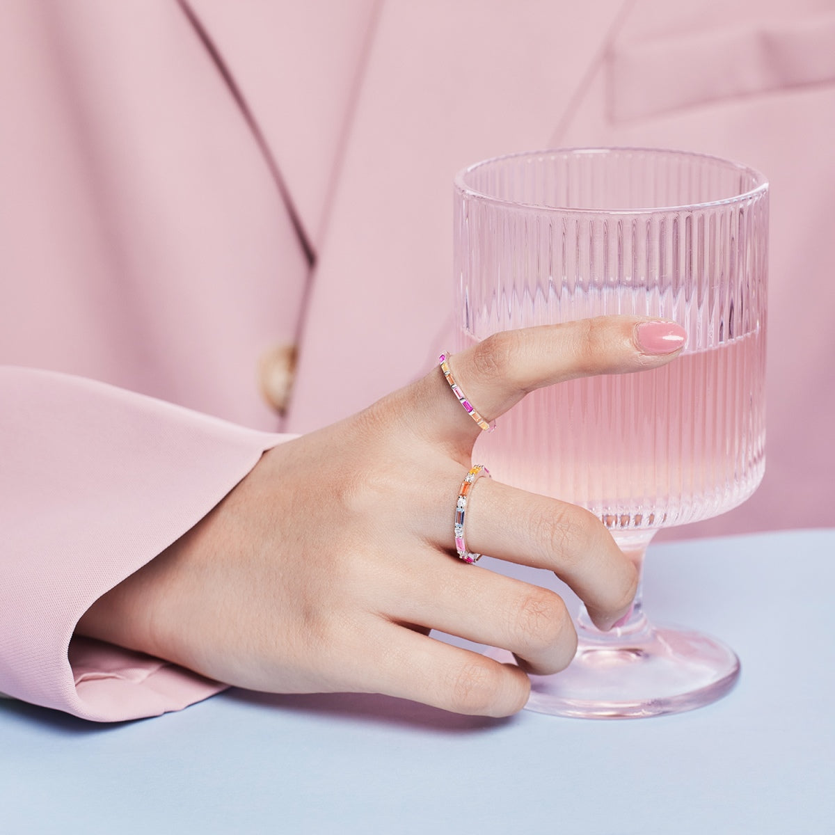 [Rose Tomorrow]Lively In Shades Elegant Radiant Cut Daily Ring