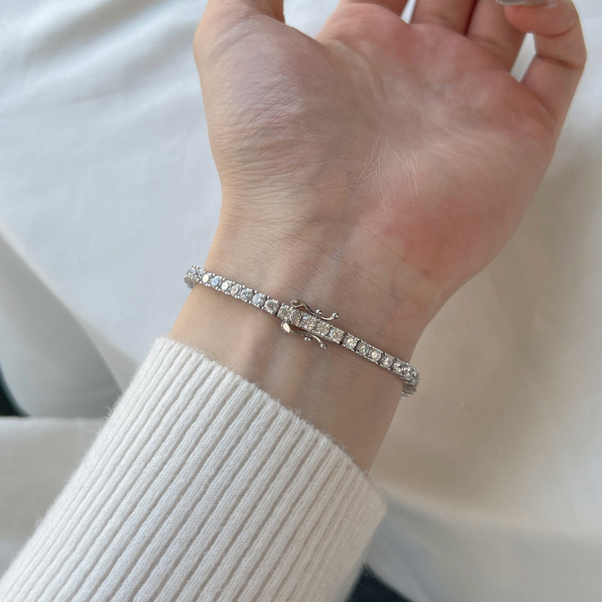 [Rose Tomorrow]Dainty Charming Round Cut Tennis Bracelet