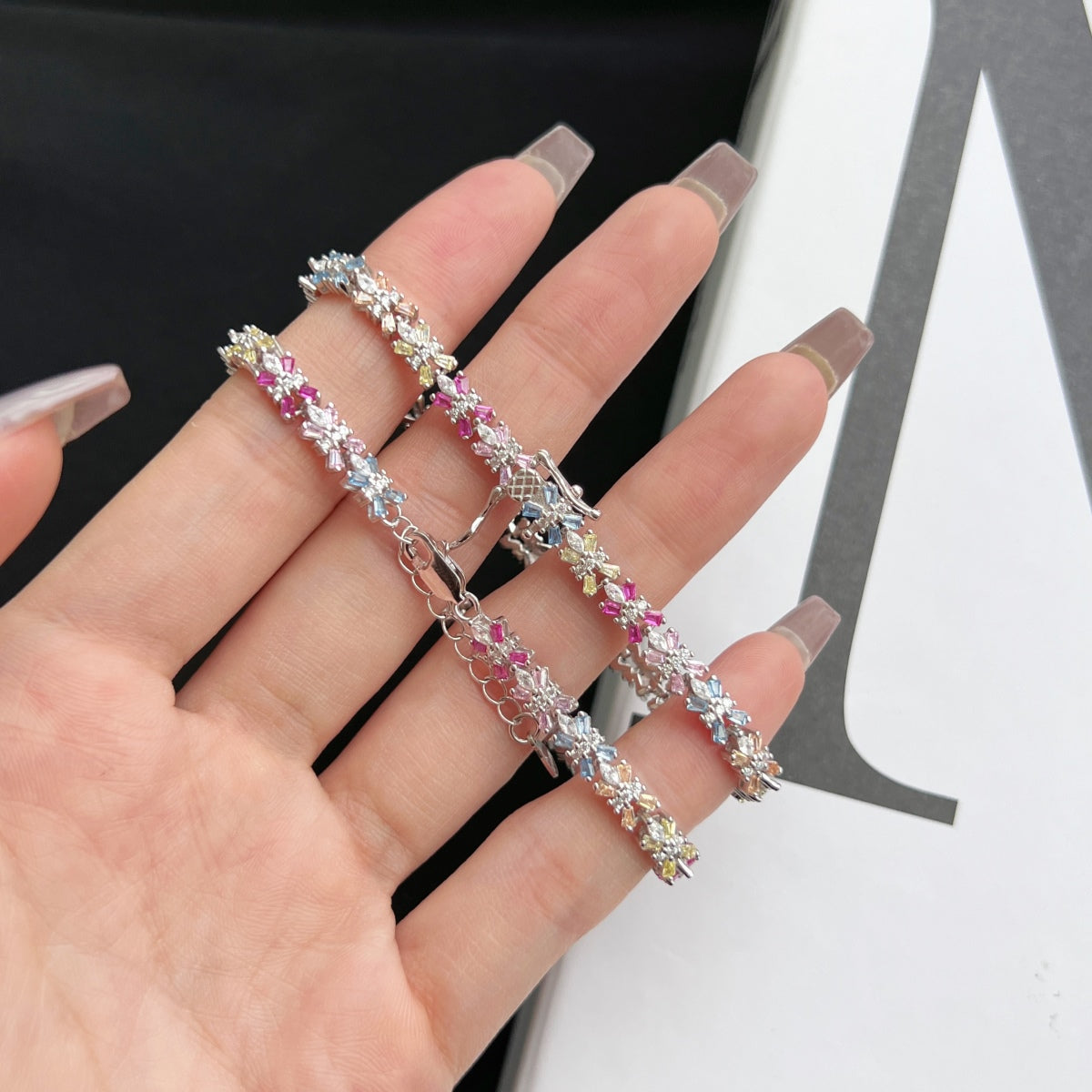 [Rose Tomorrow]Radiant Colorful Emerald Cut Party Bracelet