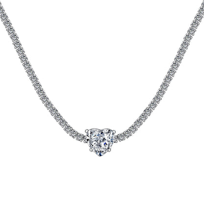 [Rose Tomorrow]2.0 Carat Sparkling Tennis Heart Cut Necklace