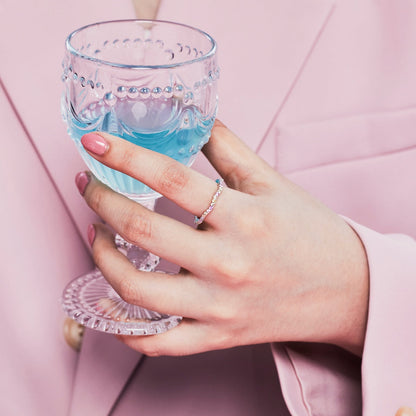 [Rose Tomorrow]Dainty Colorful Round Cut Party Ring