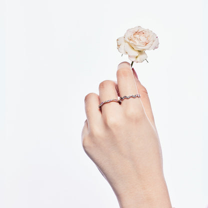 [Rose Tomorrow]Dainty Colorful Round Cut Party Ring