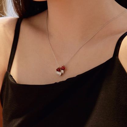 [Rose Tomorrow]Dainty Red Heart Necklace