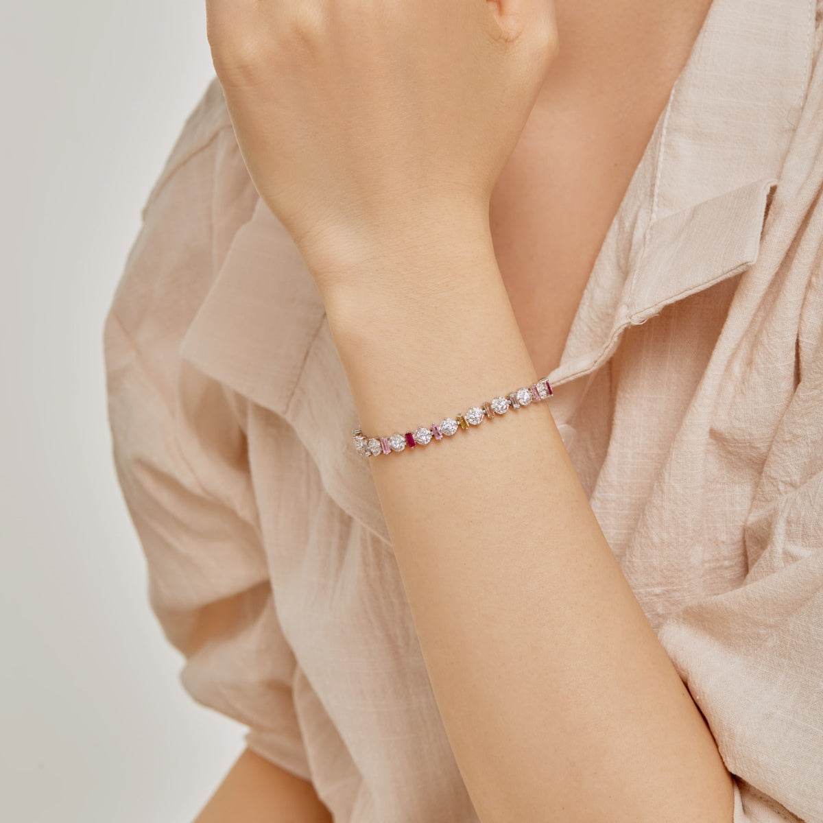 [Rose Tomorrow]Radiant Colorful Round Shape Daily Bracelet