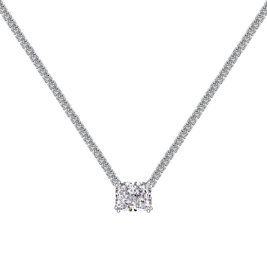 [Rose Tomorrow]4.0 Carat Elegant Radiant Cut Necklace