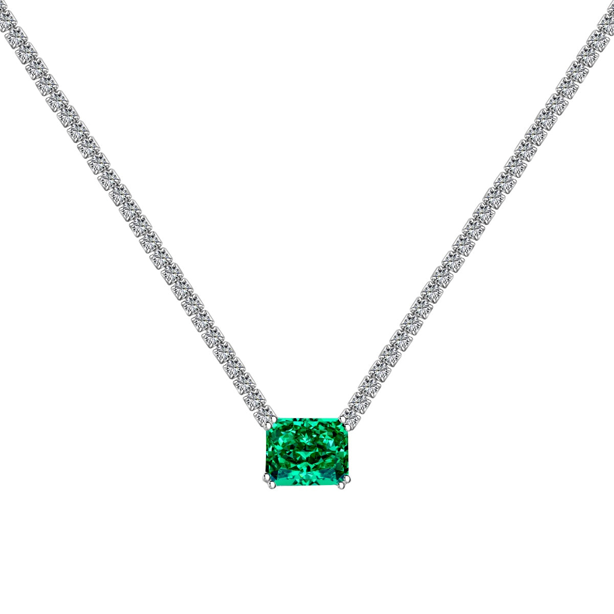 [Rose Tomorrow]4.0 Carat Elegant Radiant Cut Necklace