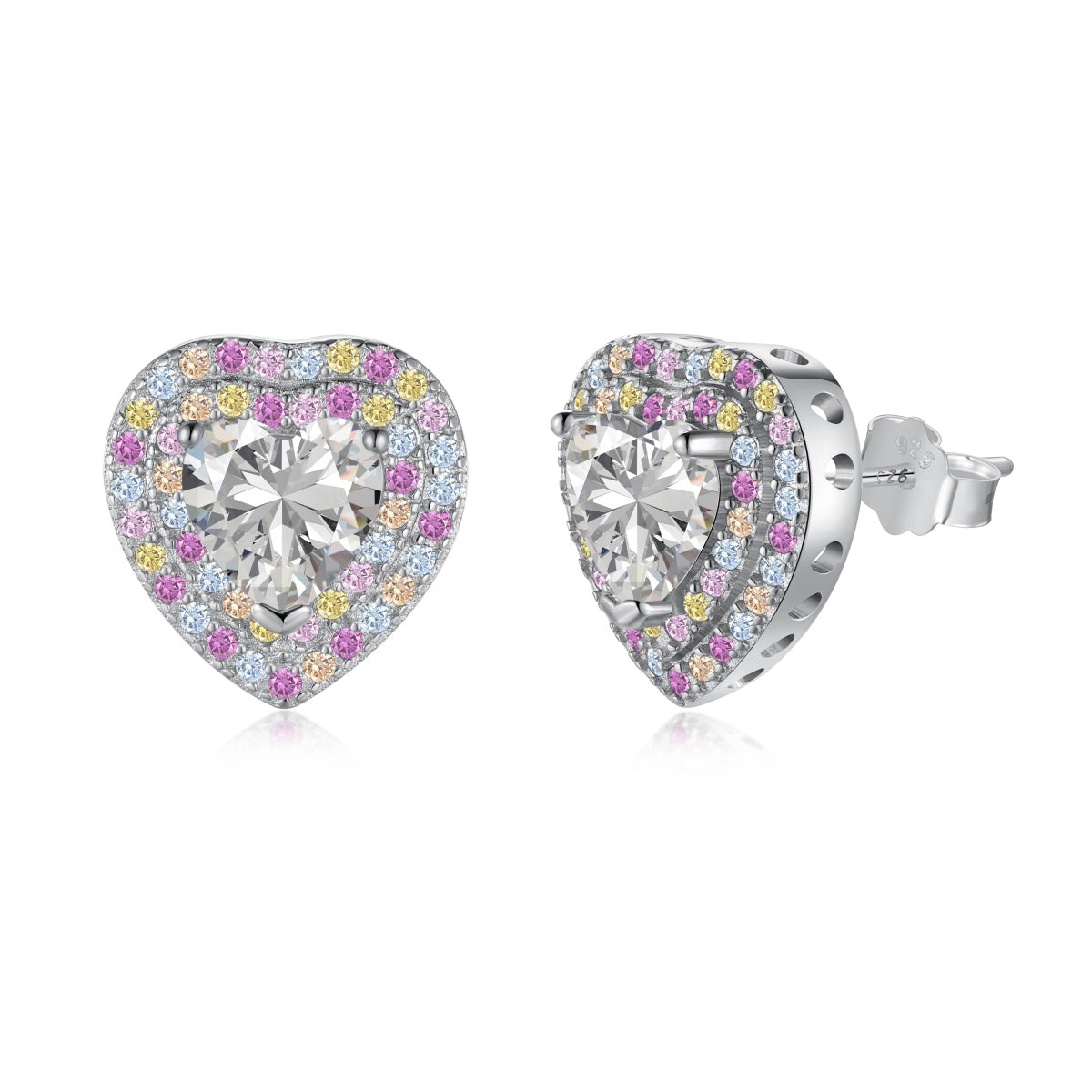 [Rose Tomorrow]Dazzling Heart Shape Lover Earrings