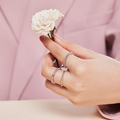 [Rose Tomorrow]Exquisite Colorful Round Cut Party Ring