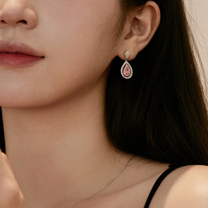 [Rose Tomorrow]Ornate Delicate Water Drop Shape Banquet Earrings