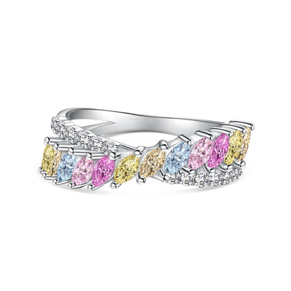 [Rose Tomorrow]Unique Colorful Marquise Cut Daily Ring