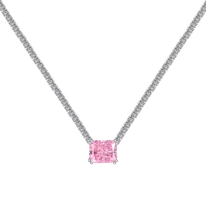 [Rose Tomorrow]4.0 Carat Elegant Radiant Cut Necklace