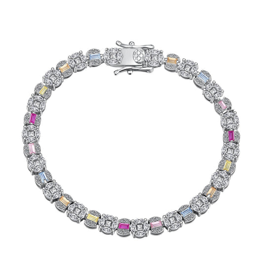 [Rose Tomorrow]Dazzling Radiant Multi Cut Daily Bracelet