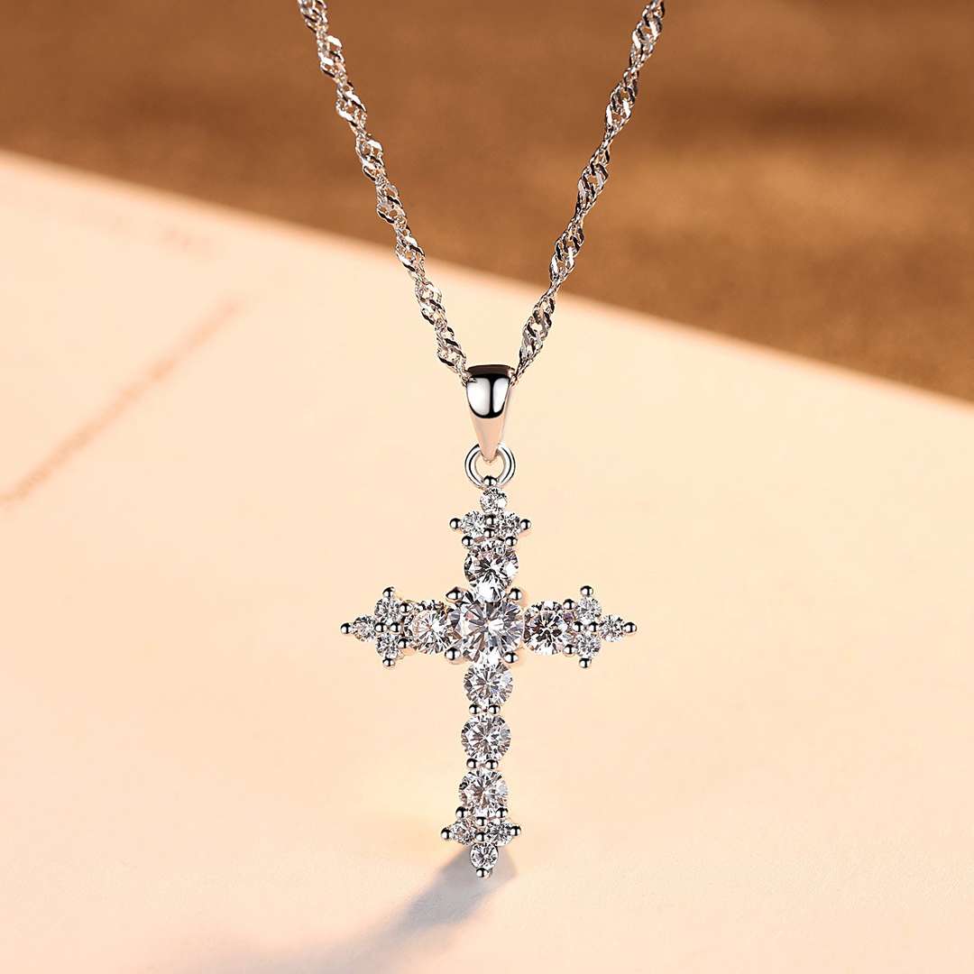 [Rose Tomorrow]Delicate Cross Shape Necklace