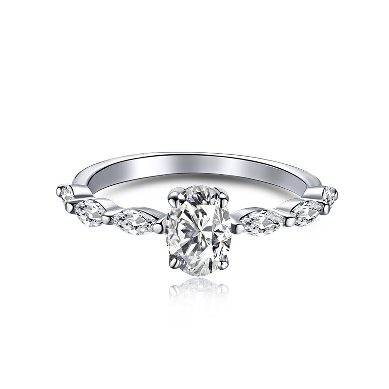 [Rose Tomorrow]0.75 Carat Luxurious Vibrant Elongated Cushion Cut Daily Ring