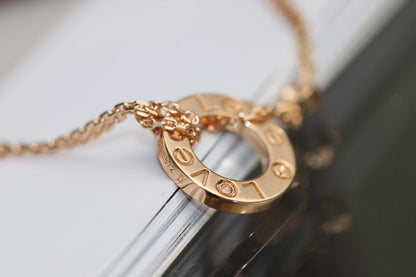 [Rose Tomorrow]LOVE NECKLACE ADJUSTABLE ROSE GOLD 2 DIAMOND