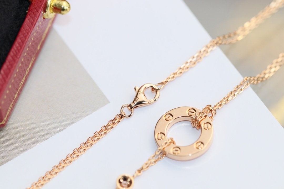 [Meteor Jewels]LOVE NECKLACE ADJUSTABLE Meteor GOLD 2 DIAMOND