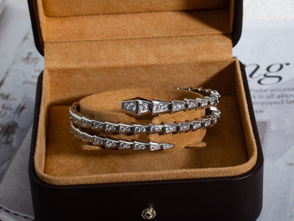 [Rose Tomorrow]SERPENTI BRACELET SILVER DIAMOND DOUBLE ROW