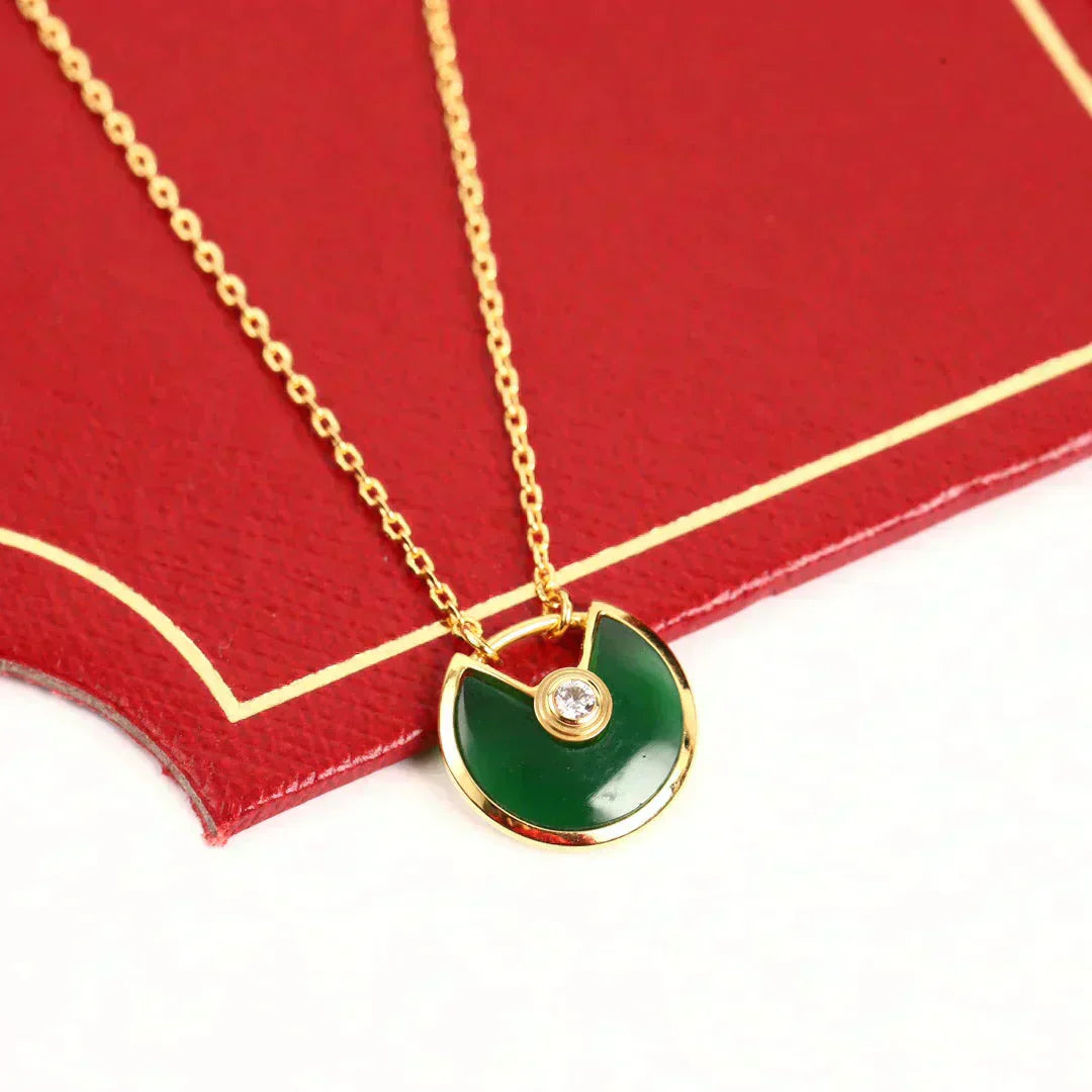 [Rose Tomorrow]AMULETTE GOLD MALACHITE NECKLACE