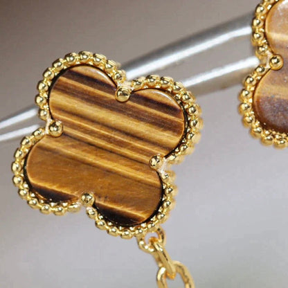 [Rose Tomorrow]CLOVER  2 MOTIF  TIGER EYE CARNELIAN EARRINGS