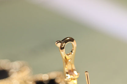 [💎ROSE💎]CLOVER EARRINGS GOLD ONYX MOP 3 MOTIF