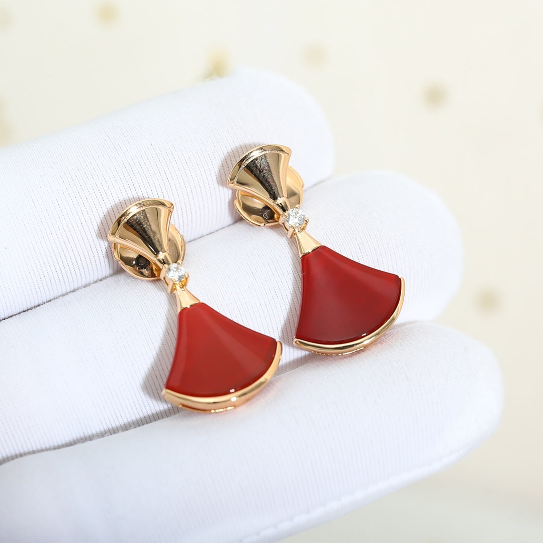 [Rose Tomorrow]DREAM Carnelian PINK GOLD EARRINGS