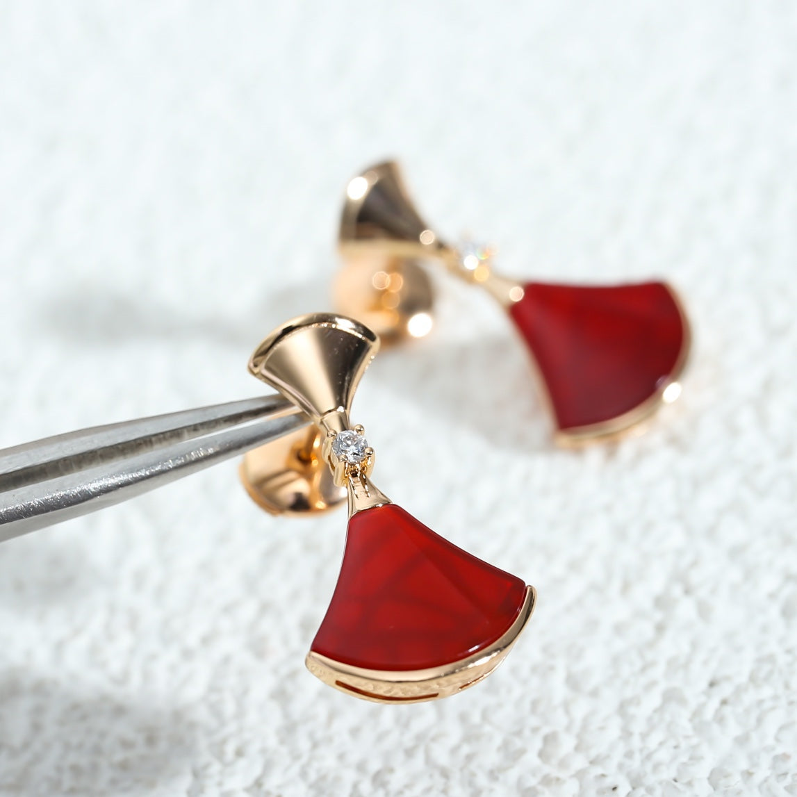 [Rose Tomorrow]DREAM Carnelian PINK GOLD EARRINGS