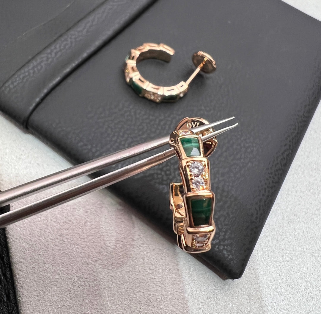 [Rose Tomorrow]SERPENTI MALACHITE PINK GOLD EARRINGS