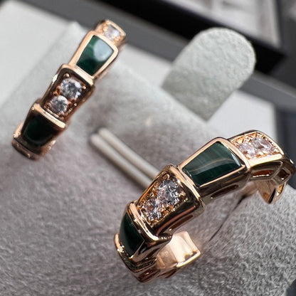 [Rose Tomorrow]SERPENTI MALACHITE PINK GOLD EARRINGS