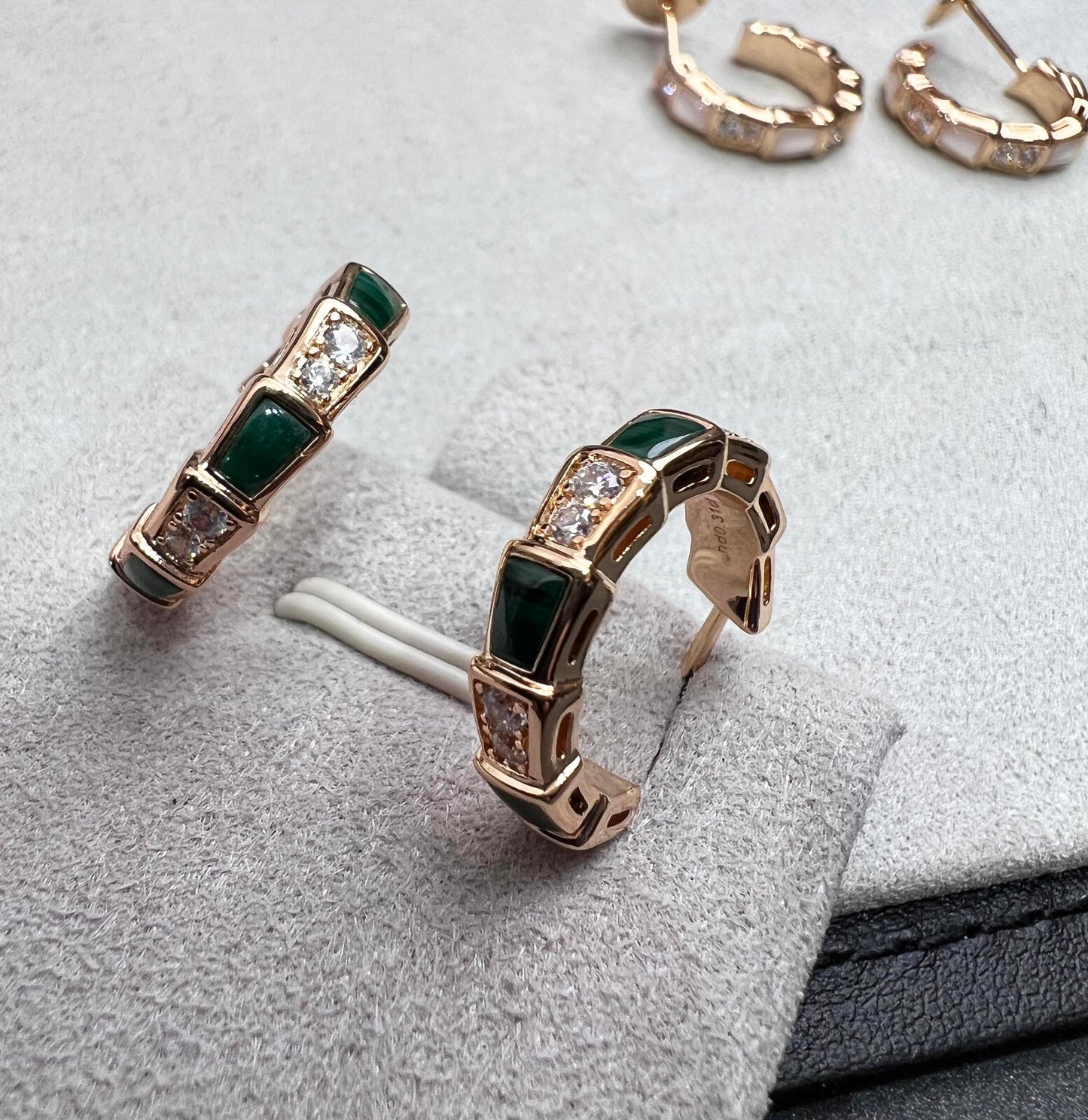 [Rose Tomorrow]SERPENTI MALACHITE PINK GOLD EARRINGS