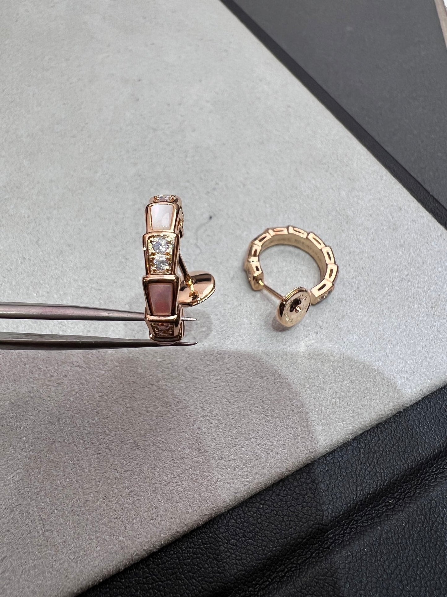 [Rose Tomorrow]SERPENTI MOP PINK GOLD EARRINGS