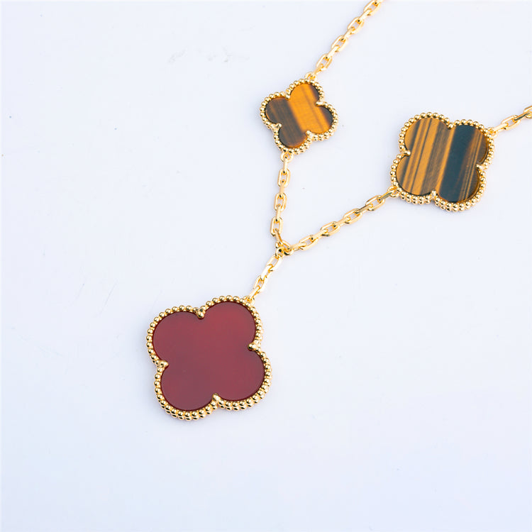 [Rose Tomorrow]CLOVER BRACELET 5 MOTIFS CARNELIAN TIGER EYE