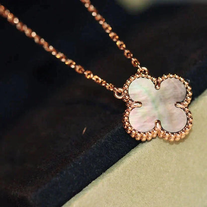 [Rose Tomorrow]CLOVER 15MM  GRAY MOTHER OF PEARL NECKLACE