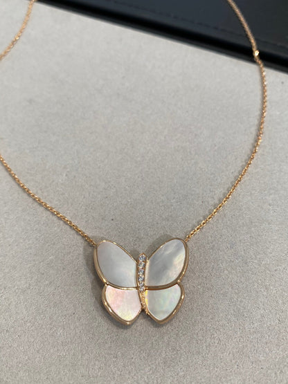 [Rose Tomorrow]BUTTERFLY GOLD MOP DIAMOND NECKLACE