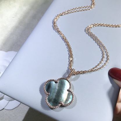 [💎ROSE💎]CLOVER 25MM GOLD DARK MOP BIG CLOVER NECKLACE